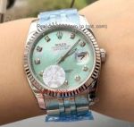 Copy Rolex Datejust 36MM SS Diamond Markers Green MOP Dial Man's Watch